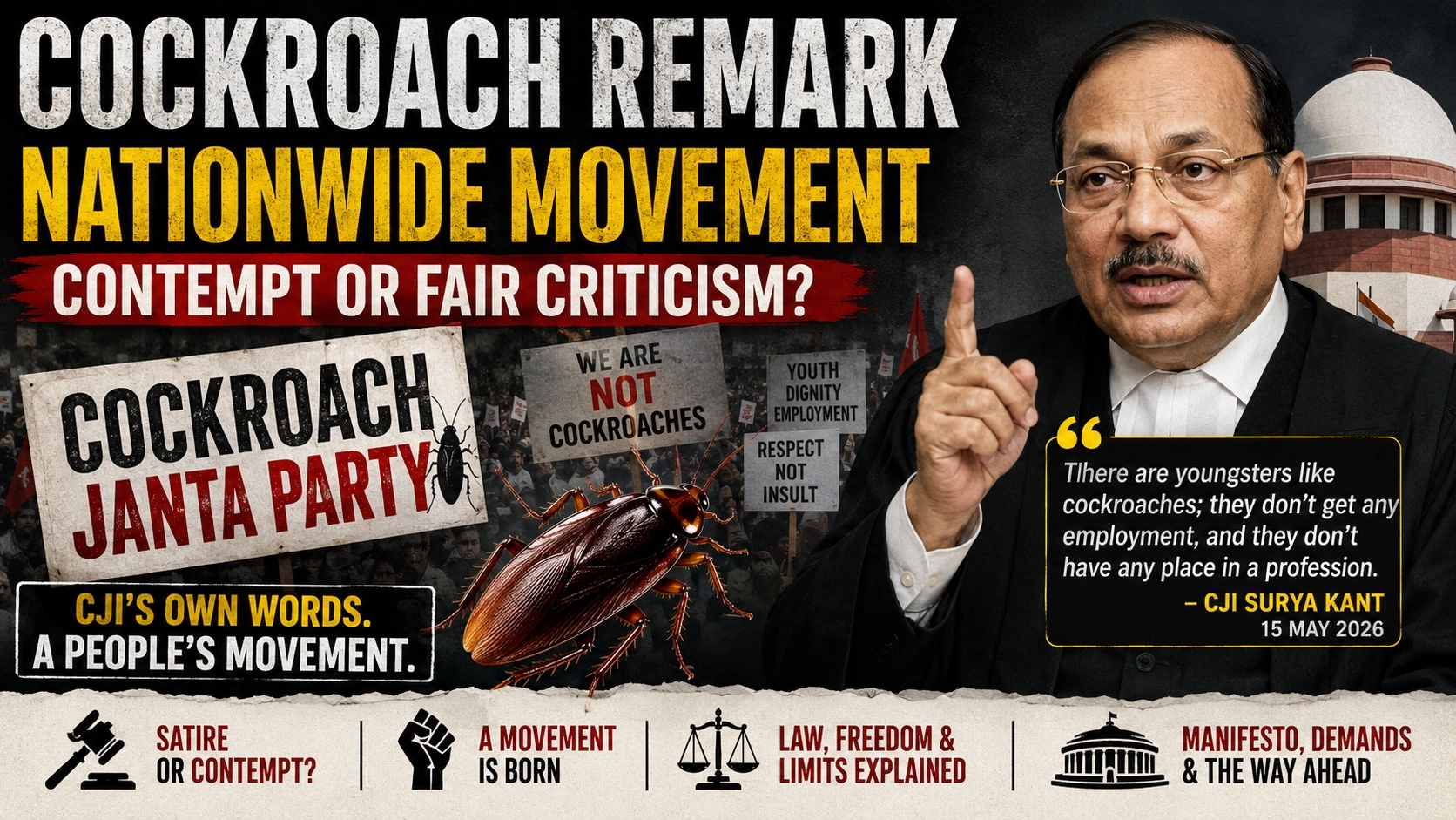 Satire, Speech, and the Bench: The CJI 'Cockroach' Row Explained
