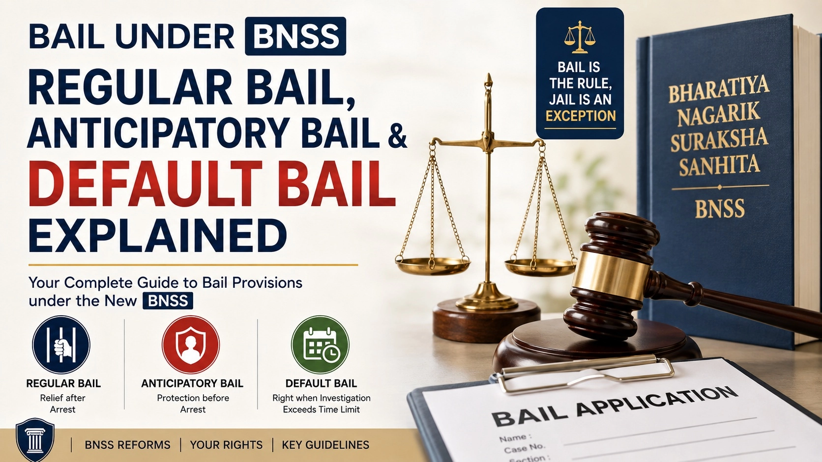 Bail under BNSS: Regular Bail, Anticipatory Bail & Default Bail Explained